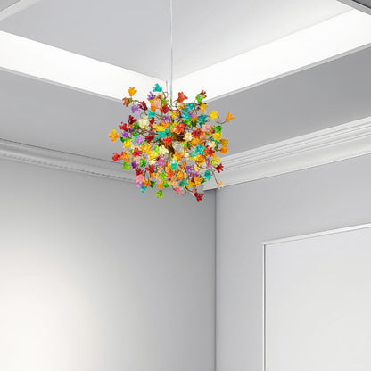 Rainbow Flower Ceiling Lamp: Handmade Resin Lighting Fixture