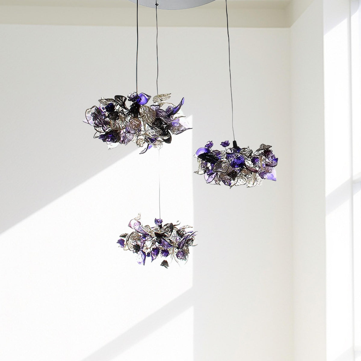 Island falls, Pendant Chandelier ceiling lighting, Ceiling light flowers and leaves round shape for Kitchen Island Dining Room.