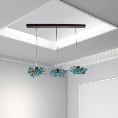 Pendant Lights, Island Kitchen Light with sea color. ceiling lighting -blue jumping flowers for Kitchen Island Dining Room