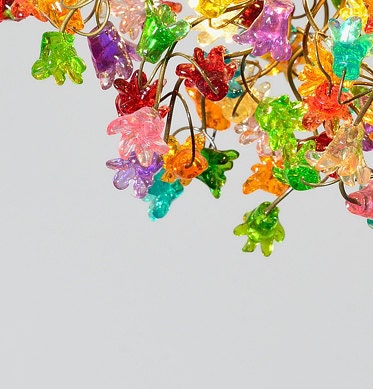Rainbow Flower Ceiling Lamp: Handmade Resin Lighting Fixture