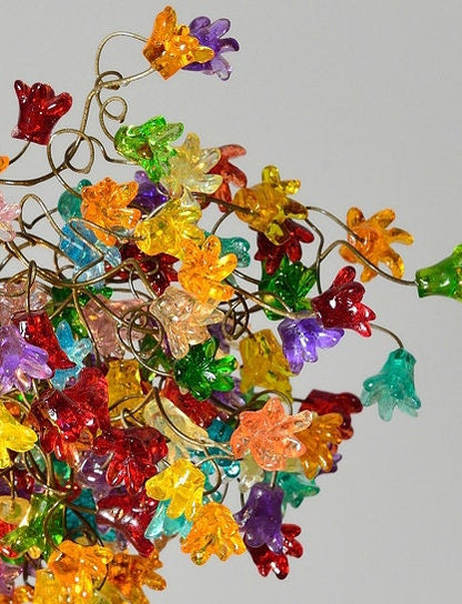 Rainbow Flower Chandelier: Handmade Resin Floral Ceiling Light