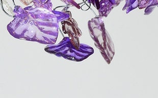 Violet Flower Chandelier: Large Resin Floral Hanging Light