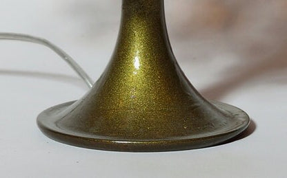 Purple bedside lamp, Table Lamp with Violet gray and clear flowers, small table lamp, midnight color flowers lighter.