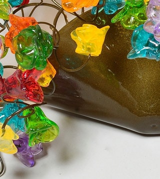 Resin Flower Wall Sconce: Colorful Handmade Up Light