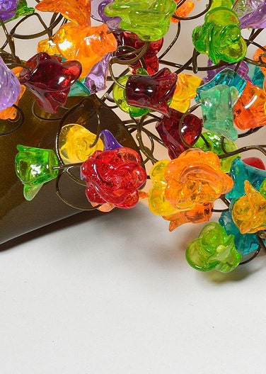 Resin Flower Wall Sconce: Colorful Handmade Up Light