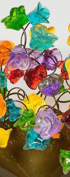 Resin Flower Wall Sconce: Colorful Handmade Up Light