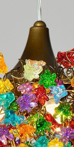 Rainbow Flower Chandelier: Handmade Resin Floral Ceiling Light