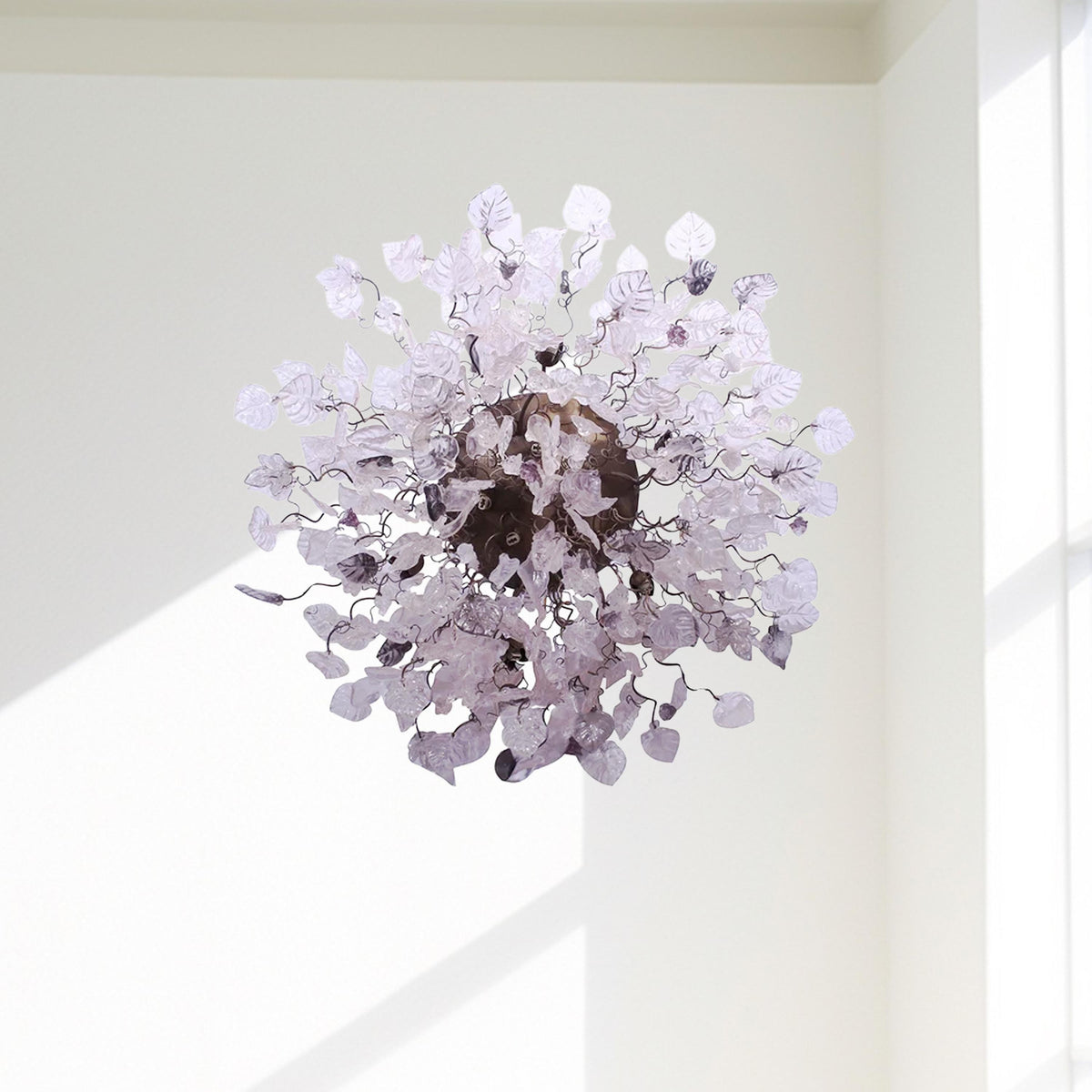 30 inch Flush Mount Ceiling Light: Resin Flowers Leaves G9 LED Kitchen Living Dining Room Bronze