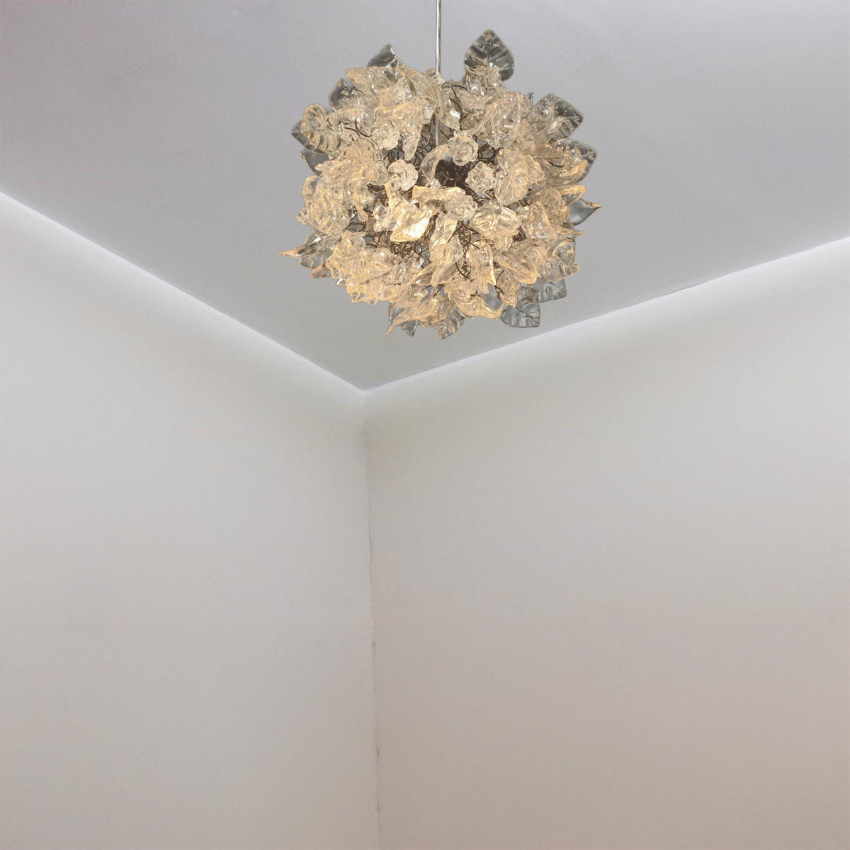 Clear Resin Flower Chandelier: Modern Hanging Light, 13" Diameter