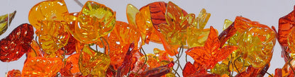 Floral & Leaves Resin Chandelier: Warm Tone Ceiling Light Decor