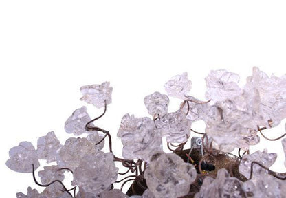 Clear Flower Wall Sconce Lighting: Bronze Plate Polyester Lamp