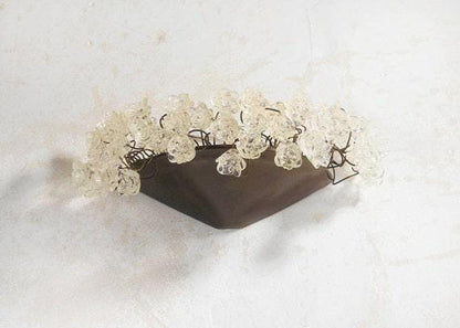 Clear Flower Wall Sconce Lighting: Bronze Plate Polyester Lamp