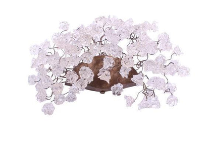Clear Flower Wall Sconce Lighting: Bronze Plate Polyester Lamp