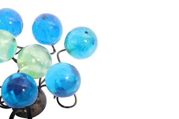 Wall Hook with sea colors resin bubbles, decorative wall hanger.