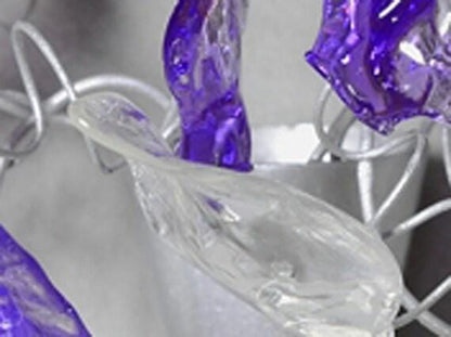 Purple and Gray Leaves Silver Wall Lamp Sconce