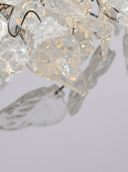 Clear Resin Flower Chandelier: Handmade Hanging Ceiling Lamp