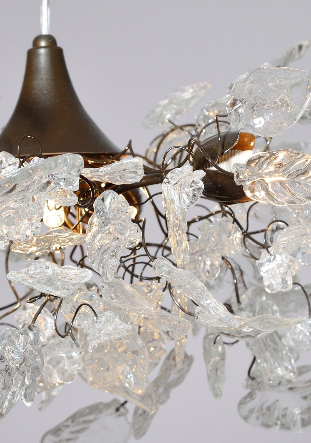 Clear Resin Flower Chandelier: Handmade Hanging Ceiling Lamp