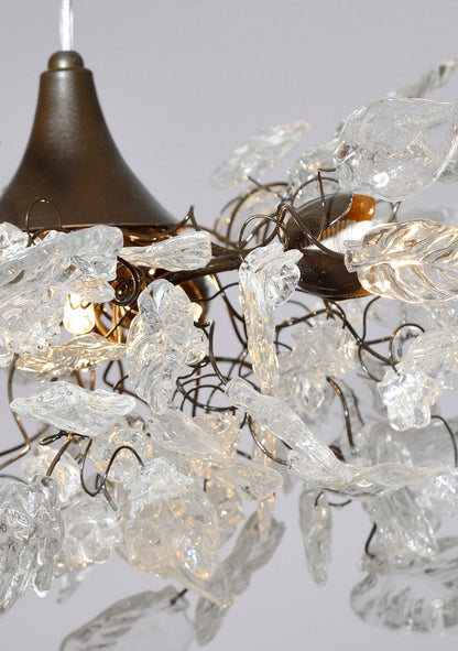Clear Resin Flower Chandelier: Handmade Hanging Ceiling Lamp