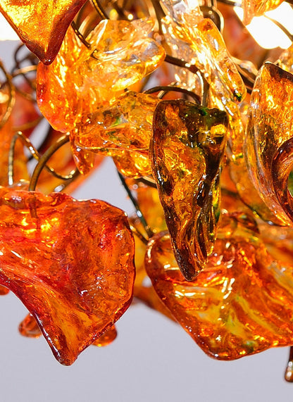 Orange Resin Flower Chandelier: Unique Hanging Light Fixture