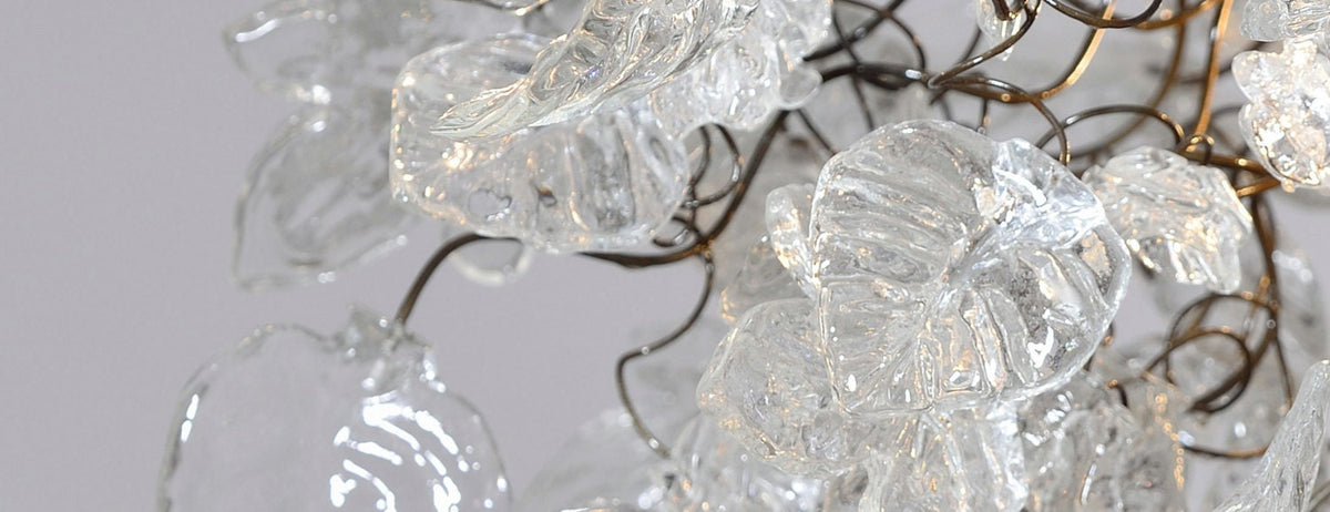Clear Resin Flower Chandelier: Handmade Hanging Ceiling Lamp