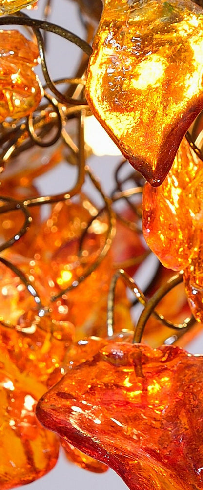 Orange Resin Flower Chandelier: Unique Hanging Light Fixture