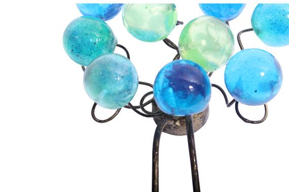 Wall Hook with sea colors resin bubbles, decorative wall hanger.