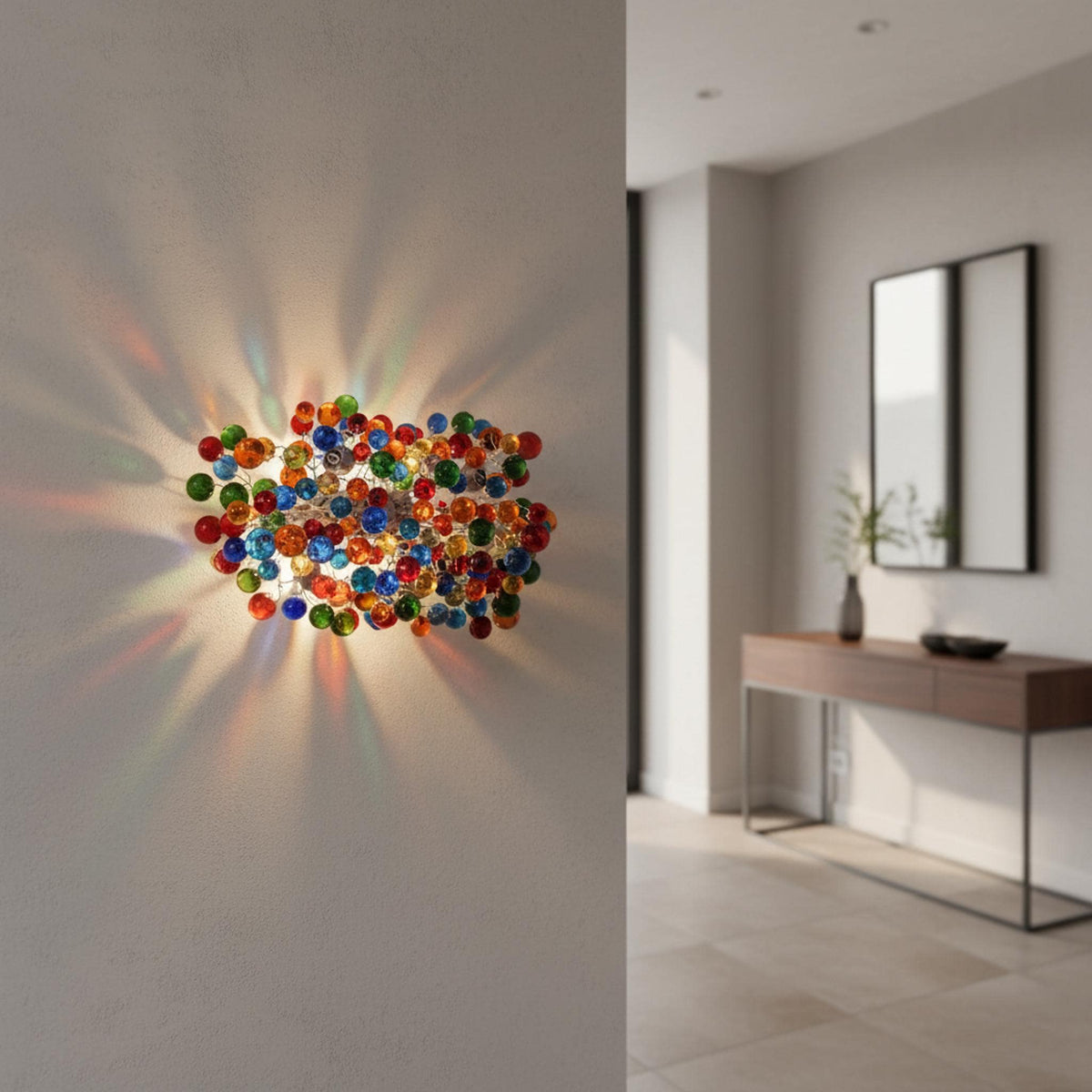 Rainbow Bubble Resin Wall Sconce: Modern Hallway Bathroom Light