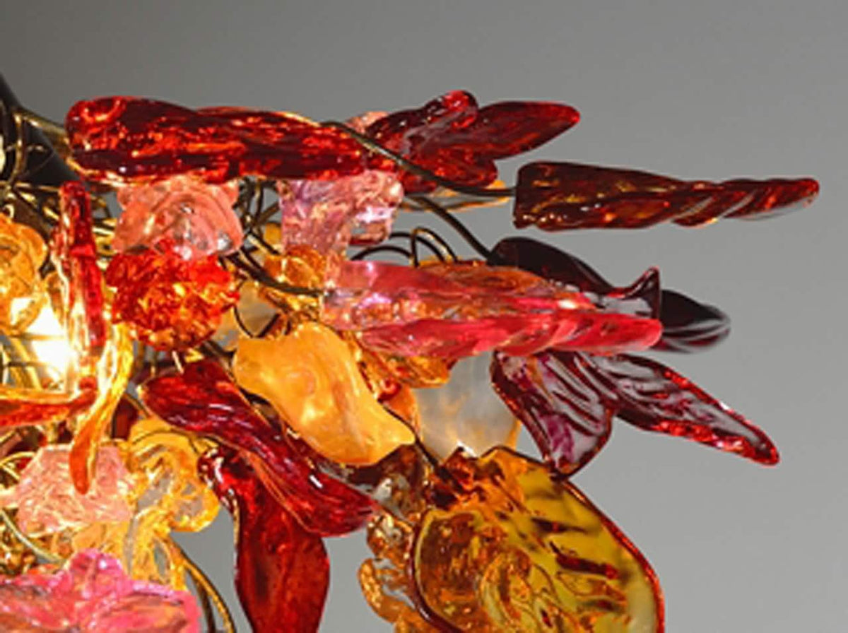 Floral Chandelier: Romantic Resin Flowers & Leaves Ceiling Light