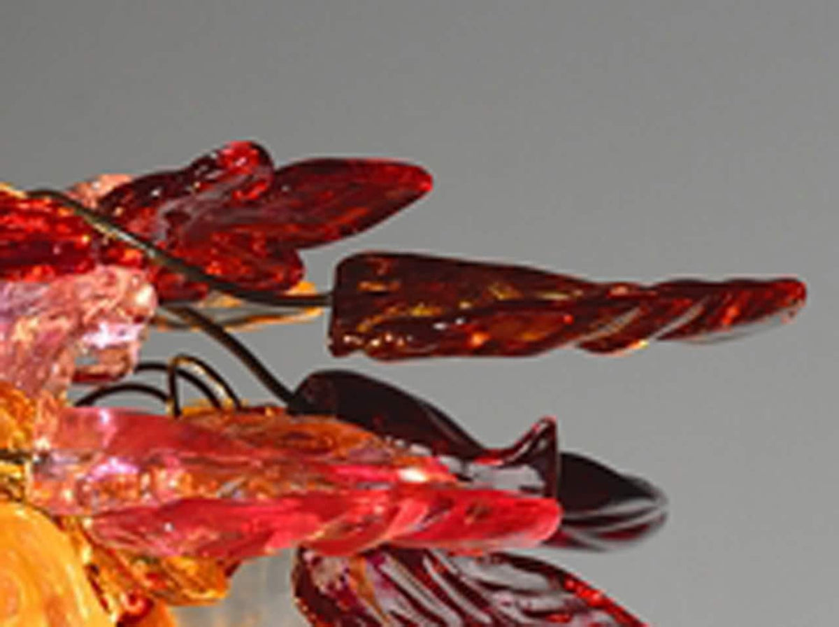 Floral Chandelier: Romantic Resin Flowers & Leaves Ceiling Light