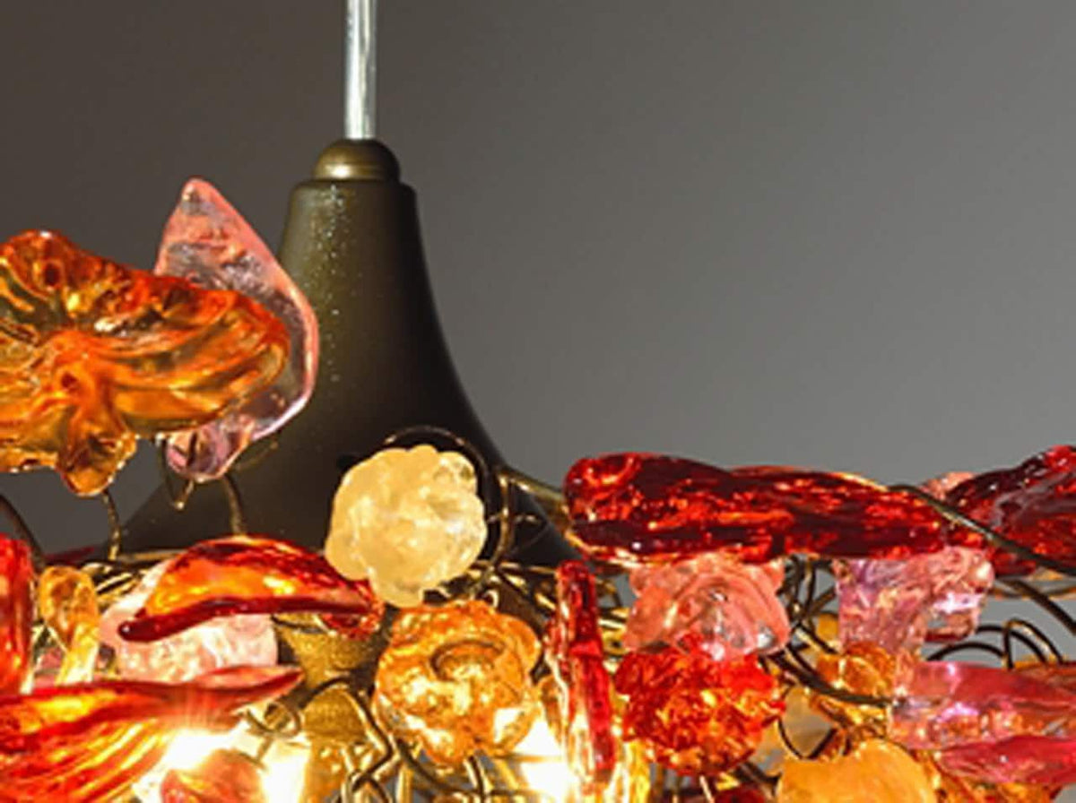 Floral Chandelier: Romantic Resin Flowers & Leaves Ceiling Light