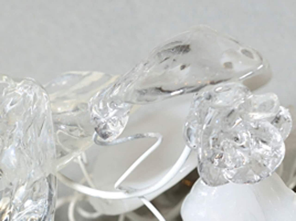 Resin Flower Bouquet Wall Sconce - White & Clear Bedroom Lighting