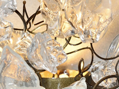 Resin Flower Plug-In Sconce: Clear Leaf Bedroom Lighting