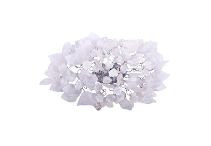 Silver Sconce With Whimsical Resin Leaves In clear and white color.