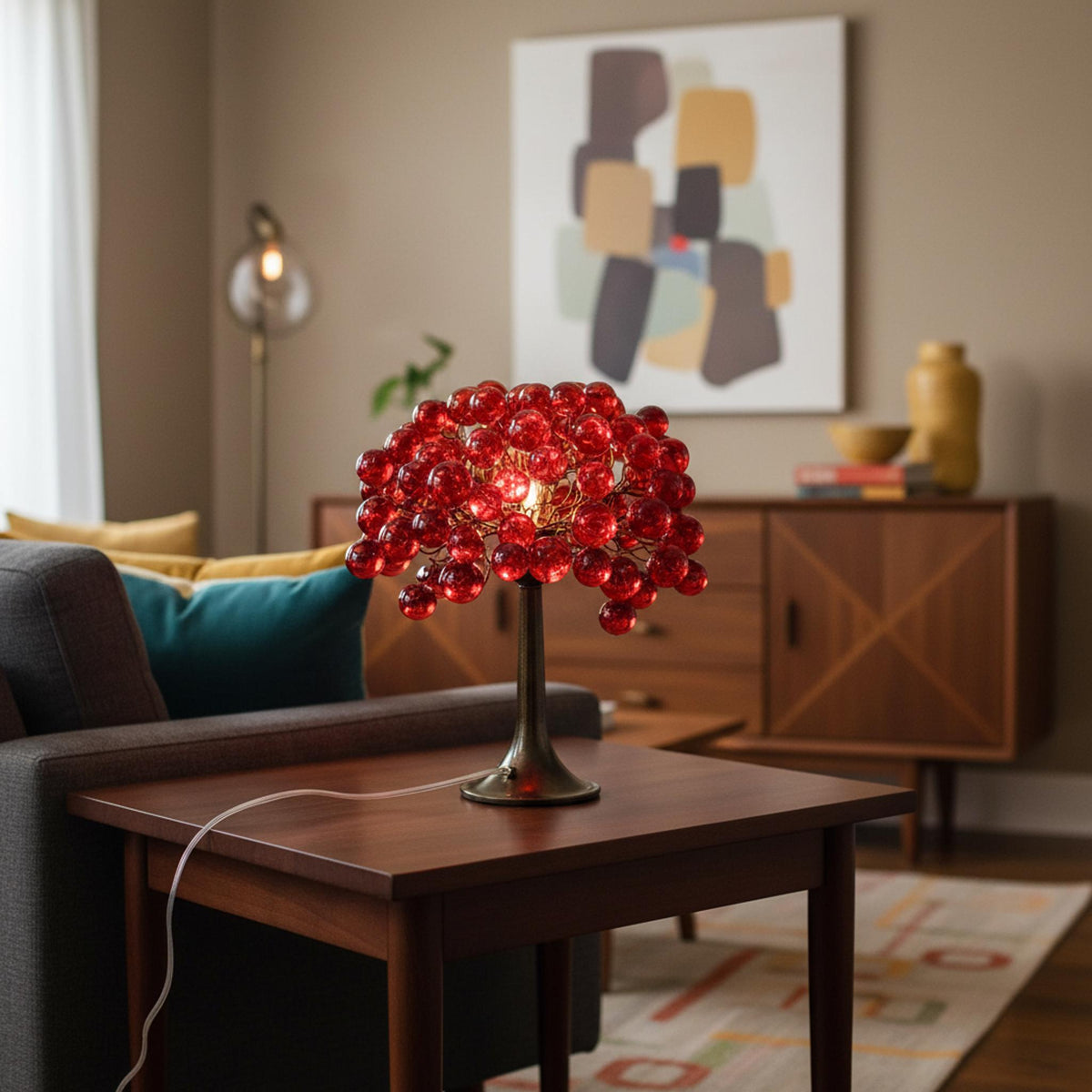 Red Table Lamp, desk lamp with red bubbles - Lighting for Living Room red bubbles. desk lamp