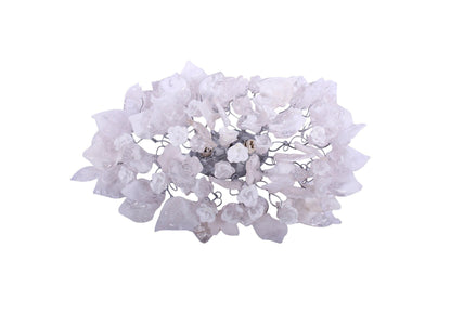 Silver Sconce With Whimsical Resin Leaves In clear and white color.