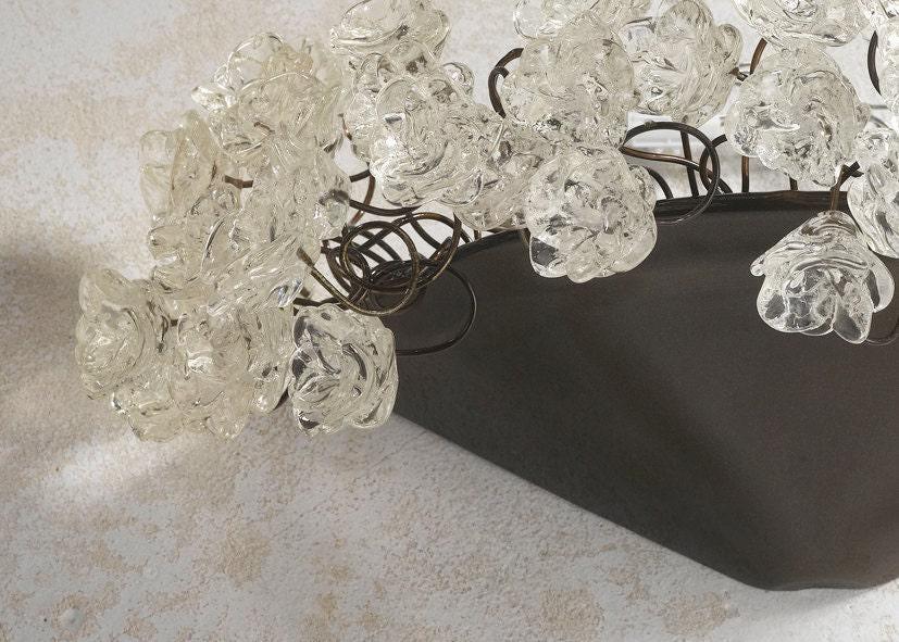 Resin Flower Bronze Metal Wall Sconce: Up-Lit Decorative Light