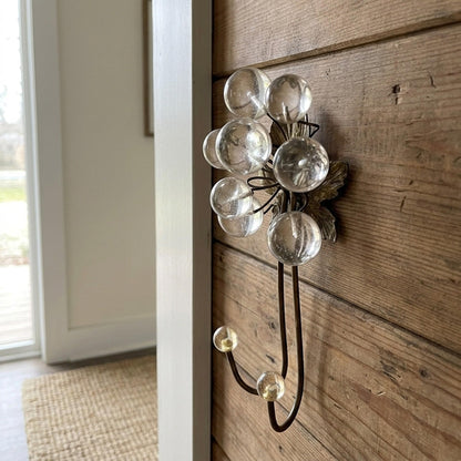 Wall Hook with Transparent clear resin bubbles , decorative wall hanger.