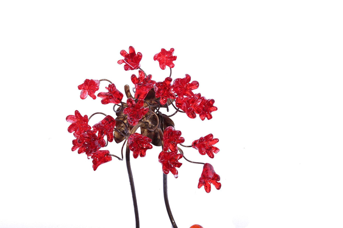 Wall Hook with red resin flowers decorative wall hanger for towel, cloths keys.