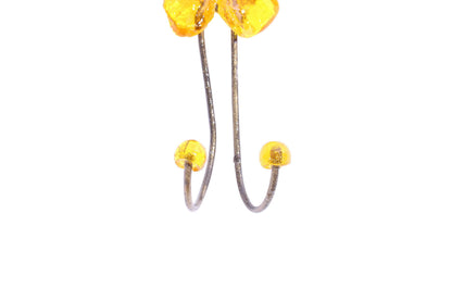 Wall Hook with yellow resin flower, decorative wall hanger.