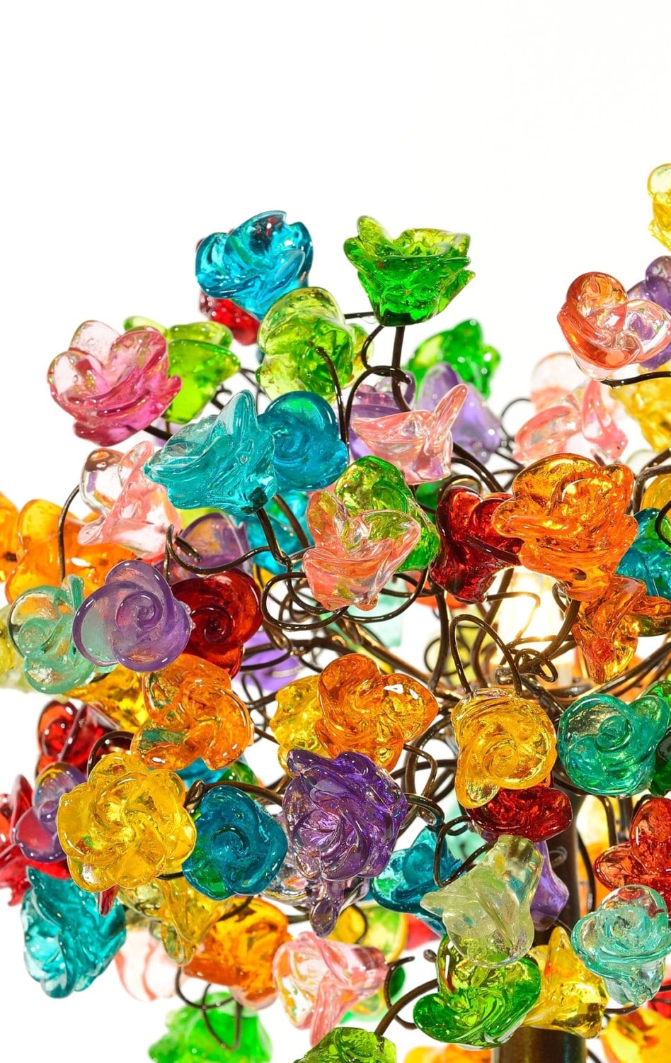 Desk lamp, flowers bedside lamp with multicolored flowers