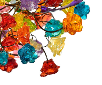 Multicolored Pendant Light, kitchen island light with flowers, a unique hand made lighting