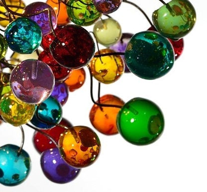 Multicolored Resin Bubble Chandelier: Handmade Hanging Light