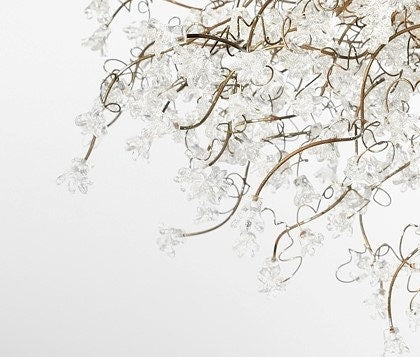 Modern Ceiling Light Fixture with Clear flowers Hanging chandeliers for Dining Room