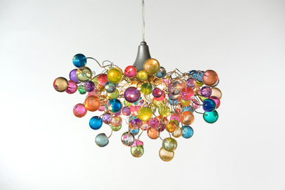 Pastel Bubble Chandelier: Handmade Resin Hanging Light