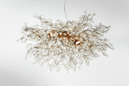 Modern Ceiling Light Fixture with Clear flowers Hanging chandeliers for Dining Room